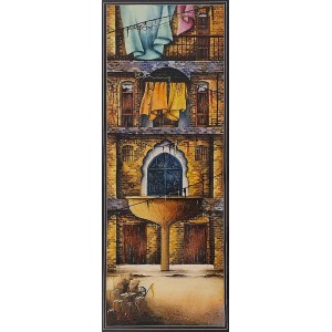 Aisha Khan, 12 x 30 Inch, Watercolor on Paper, Cityscape Painting, AC-AHK-009